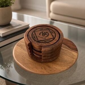 Wood Coaster Set NA Logo Style 3