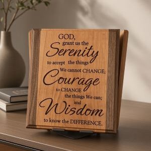 Large Serenity Prayer Plaque Cherry/Walnut
