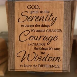 Large Serenity Prayer Plaque Cherry/Walnut